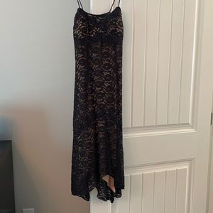 Tea length black dress